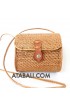 Ata mini barrel bag with rattan strap